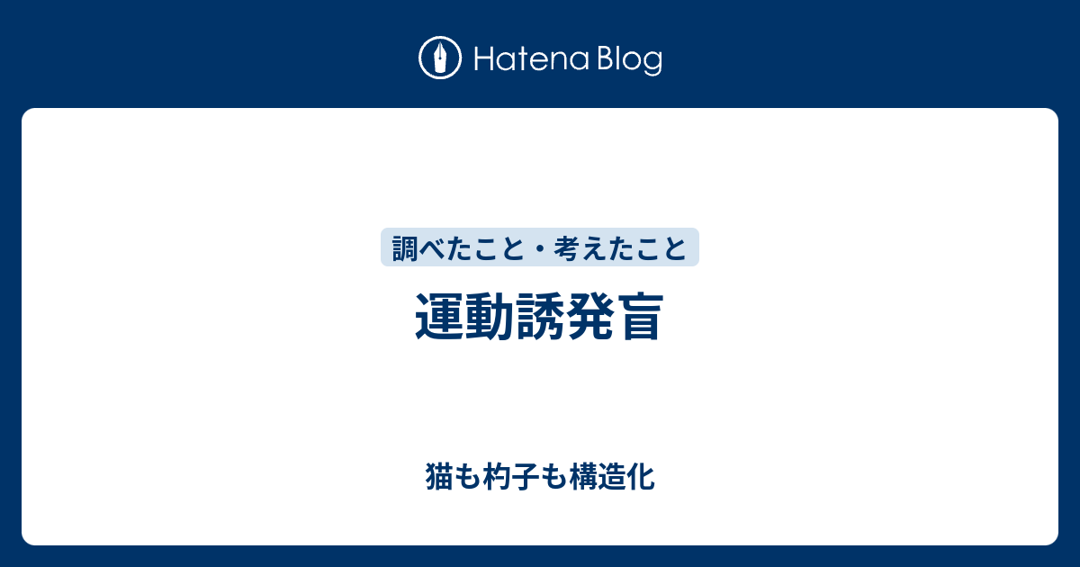 運動誘発盲 猫も杓子も構造化