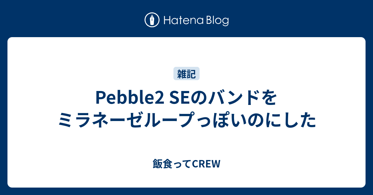 Pebble2 Seのバンドをミラネーゼループっぽいのにした 飯食ってcrew