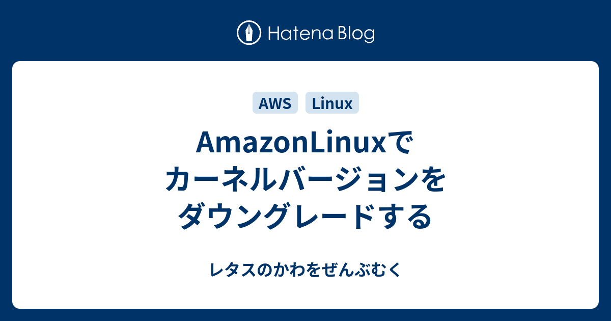 Amazonlinuxでカーネルバージョンをダウングレードする レタスのかわをぜんぶむく