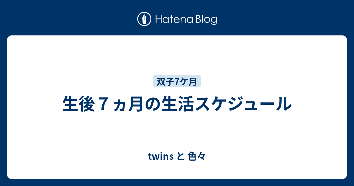 生後７ヵ月の生活スケジュール Twins と 色々