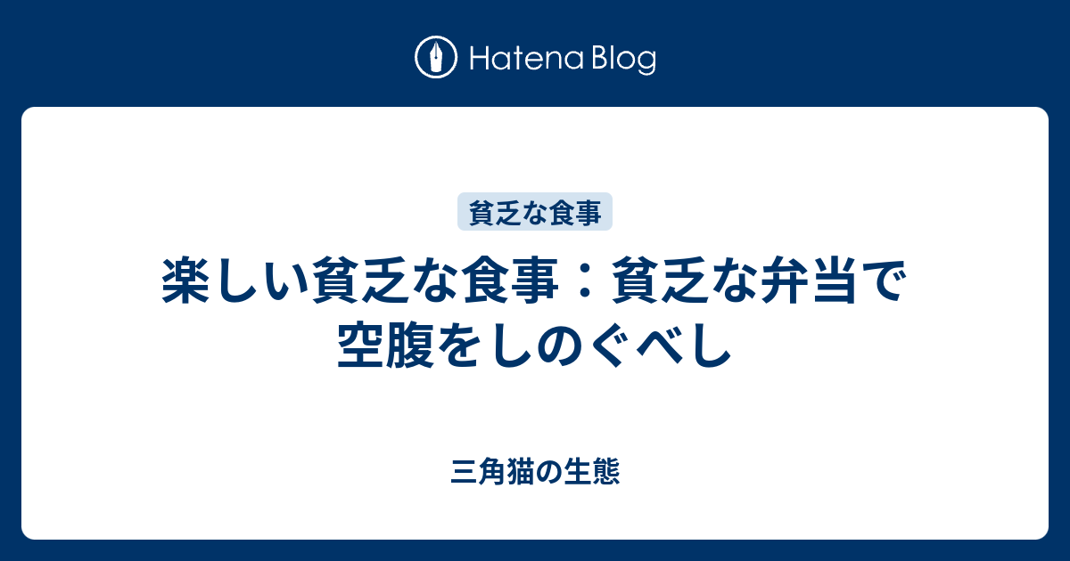 楽しい貧乏な食事 貧乏な弁当で空腹をしのぐべし 三角猫の生態