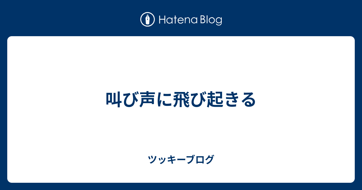 叫び声に飛び起きる ツッキーブログ