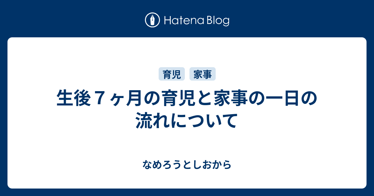 生後７ヶ月の育児と家事の一日の流れについて なめろうとしおから