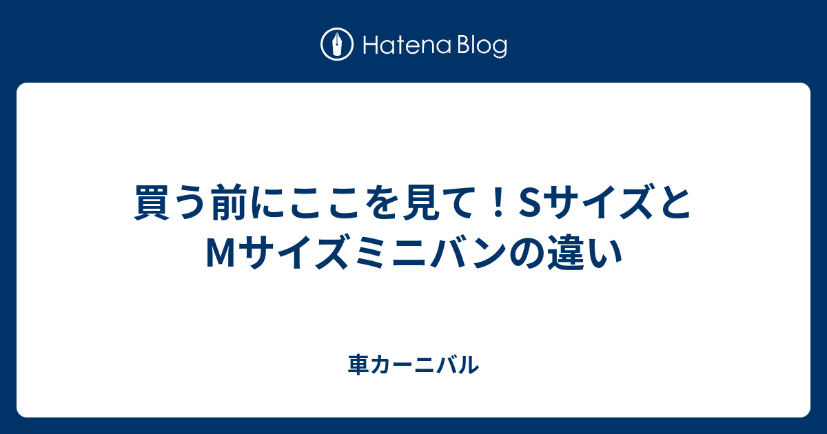 買う前にここを見て Sサイズとmサイズミニバンの違い 車カーニバル