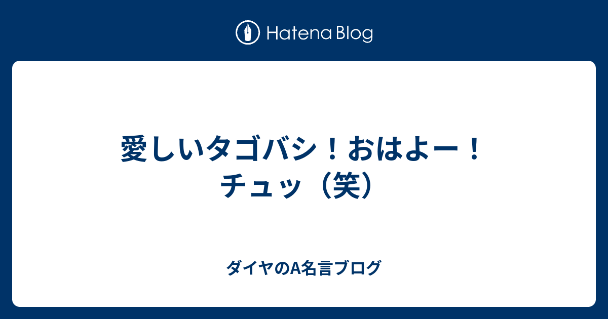 愛しいタゴバシ おはよー チュッ 笑 ダイヤのa名言ブログ