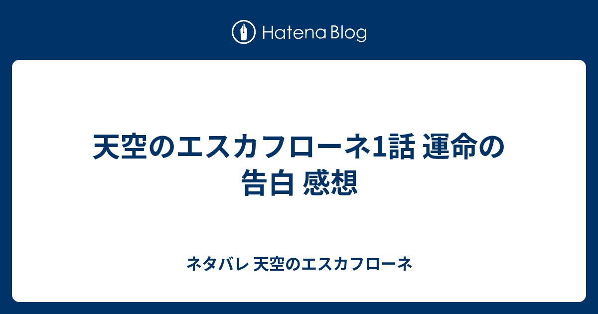 天空のエスカフローネ1話 運命の告白 感想 ネタバレ 天空のエスカフローネ