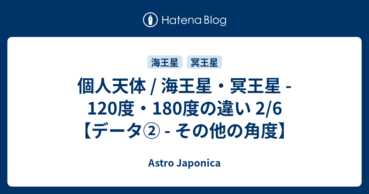 個人天体 海王星 冥王星 1度 180度の違い2 6 データ その他の角度 Astro Japonica