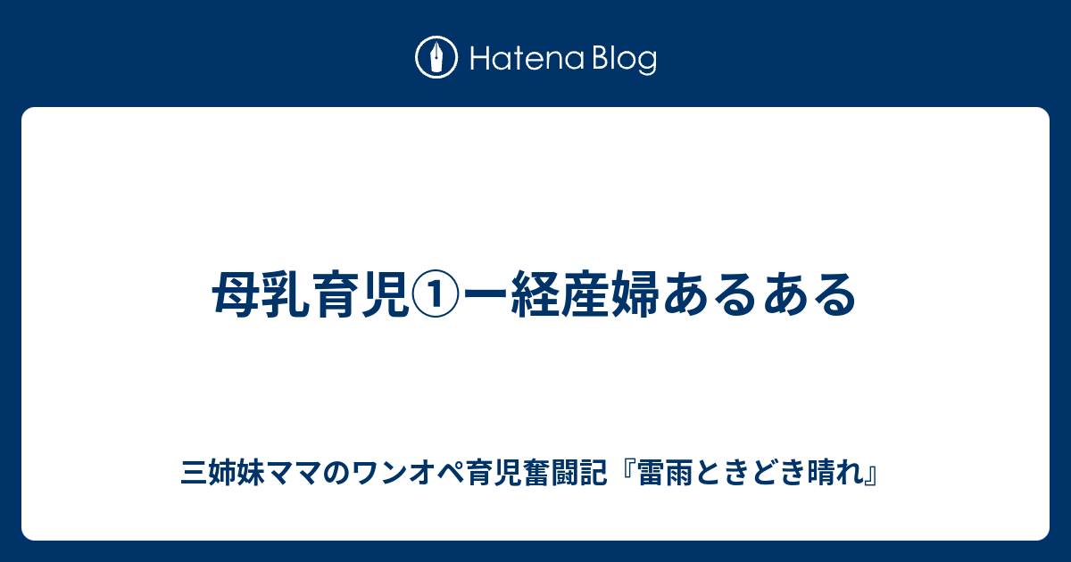 母乳育児 ー経産婦あるある 三姉妹ママのワンオペ育児奮闘記 雷雨ときどき晴れ