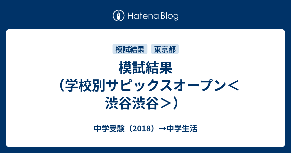 模試結果（学校別サピックスオープン＜渋谷渋谷＞） - 中学受験（2018