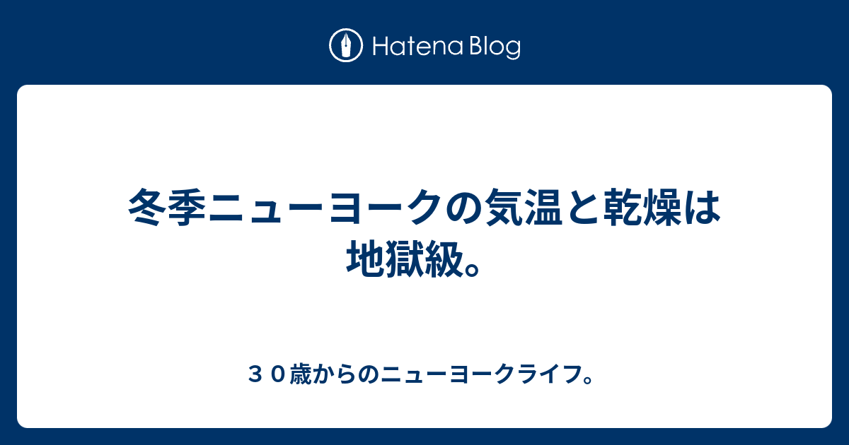 冬季ニューヨークの気温と乾燥は地獄級 ３０歳からのニューヨークライフ