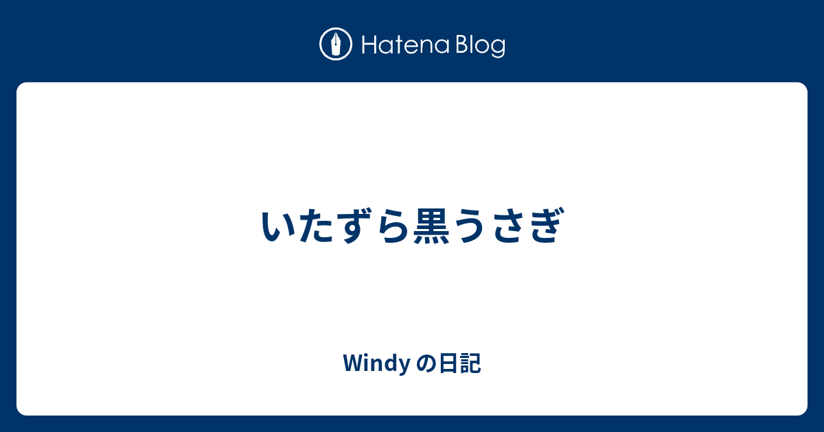 いたずら黒うさぎ Windy の日記