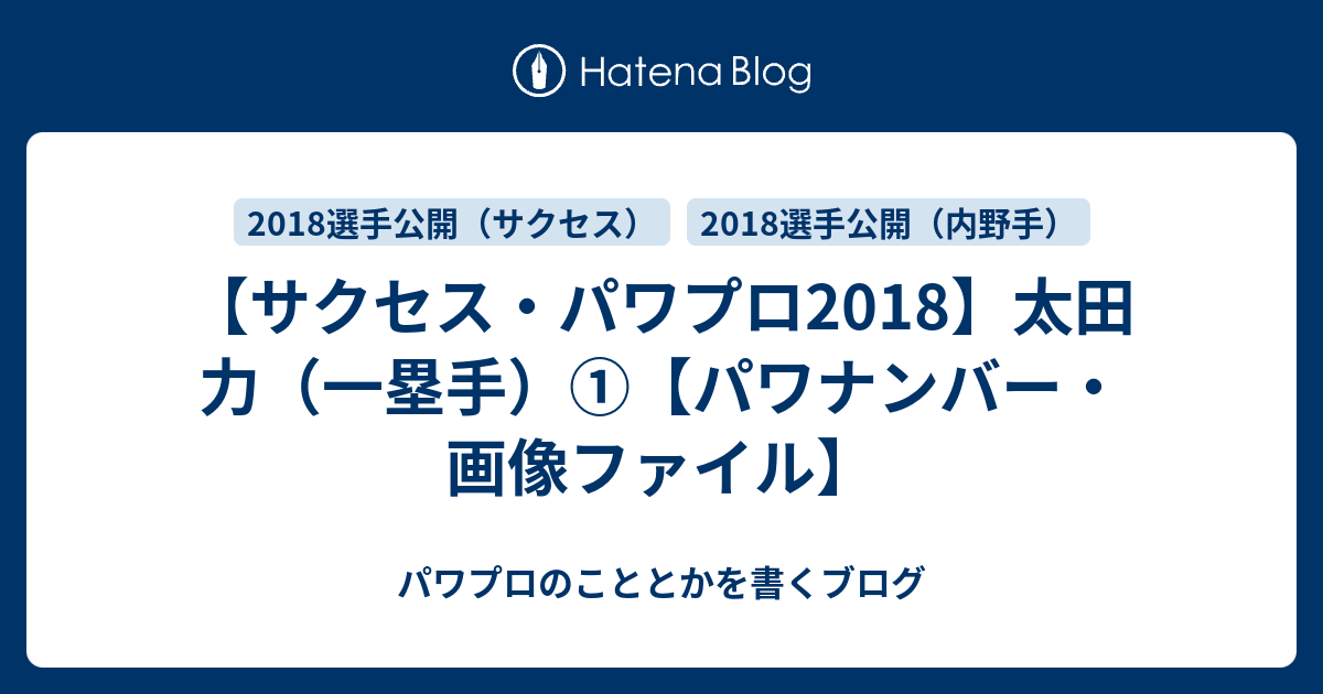 サクセス・パワプロ2018】太田 力（一塁手）①【パワナンバー・画像