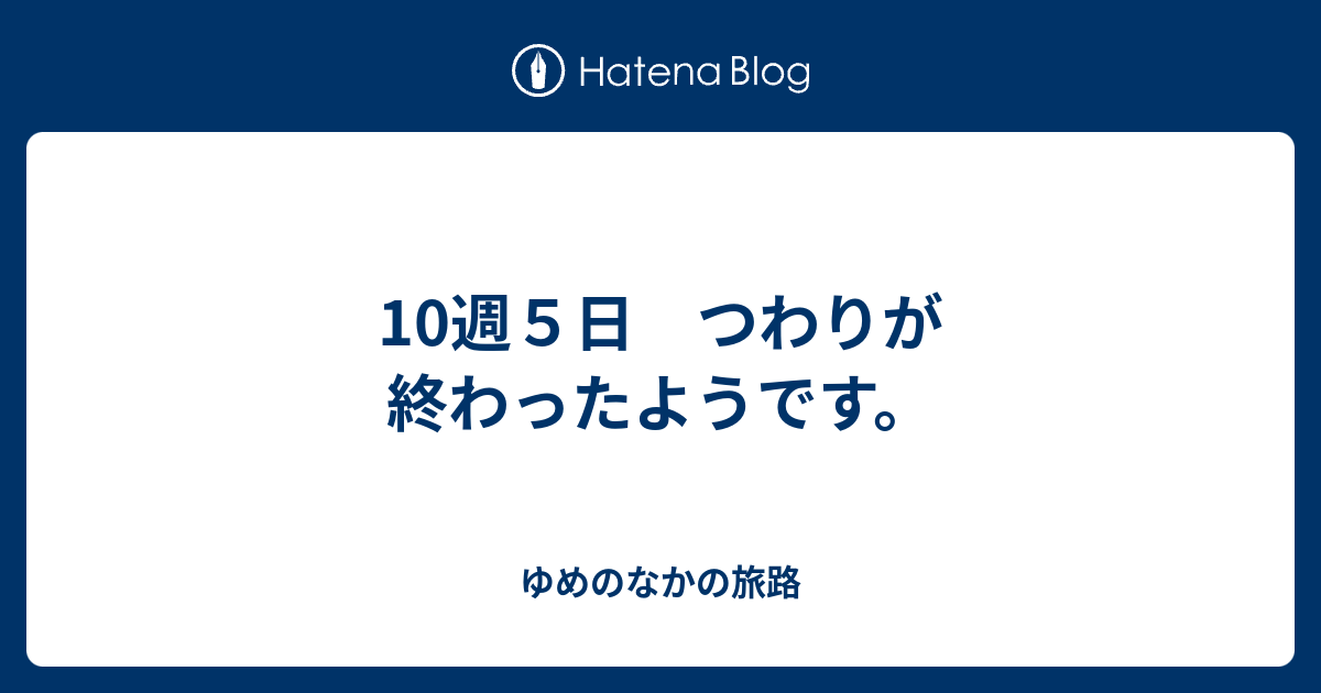 10週５日 つわりが終わったようです ゆめのなかの旅路