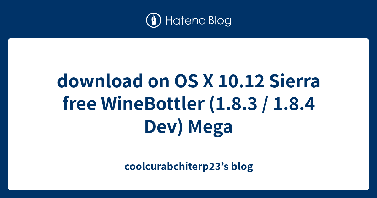 free download winebottler mac os x