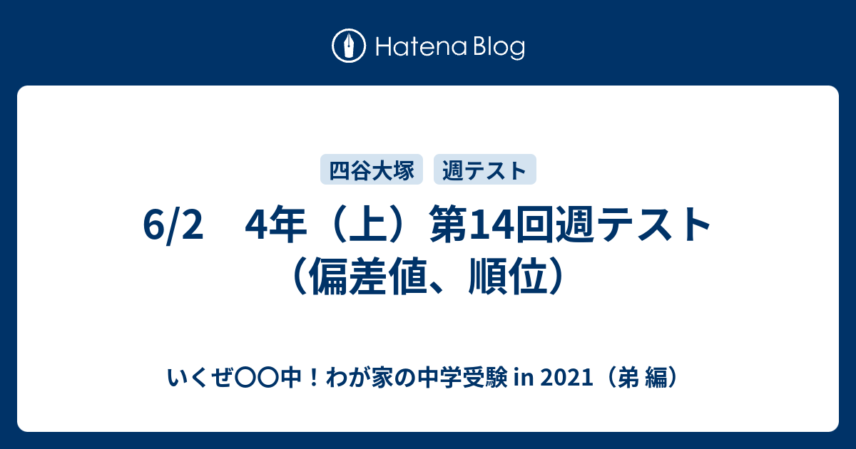 四谷大塚 学校別週テスト 開成 第1回〜第14回 2022年度 国算理社