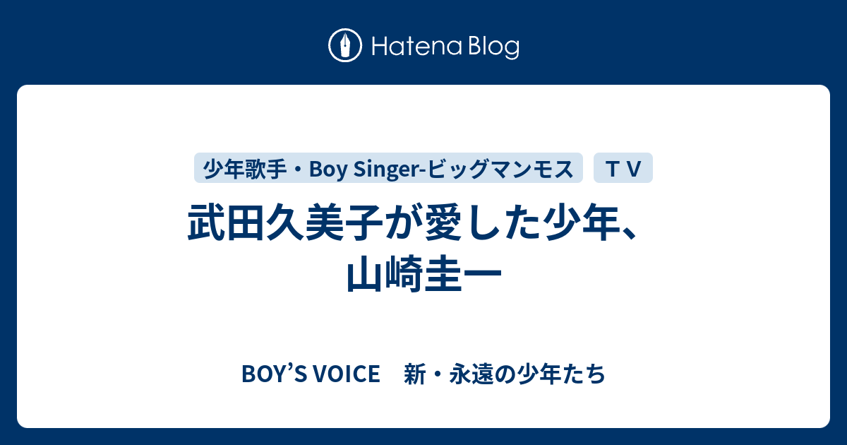 武田久美子が愛した少年 山崎圭一 Boy S Voice 新 永遠の少年たち