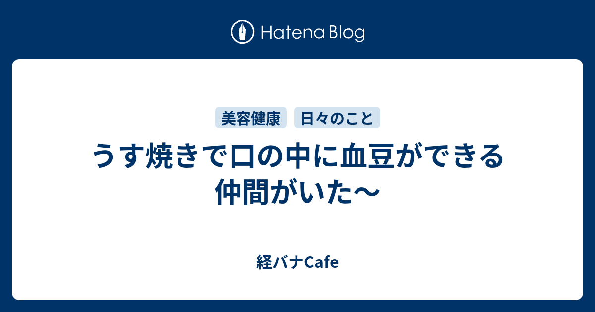 うす焼きで口の中に血豆ができる仲間がいた 経バナcafe