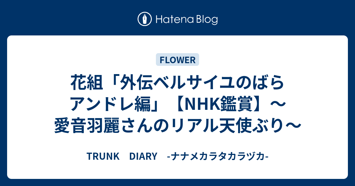 花組 外伝ベルサイユのばら アンドレ編 Nhk鑑賞 愛音羽麗さんのリアル天使ぶり Trunk Diary ナナメカラタカラヅカ