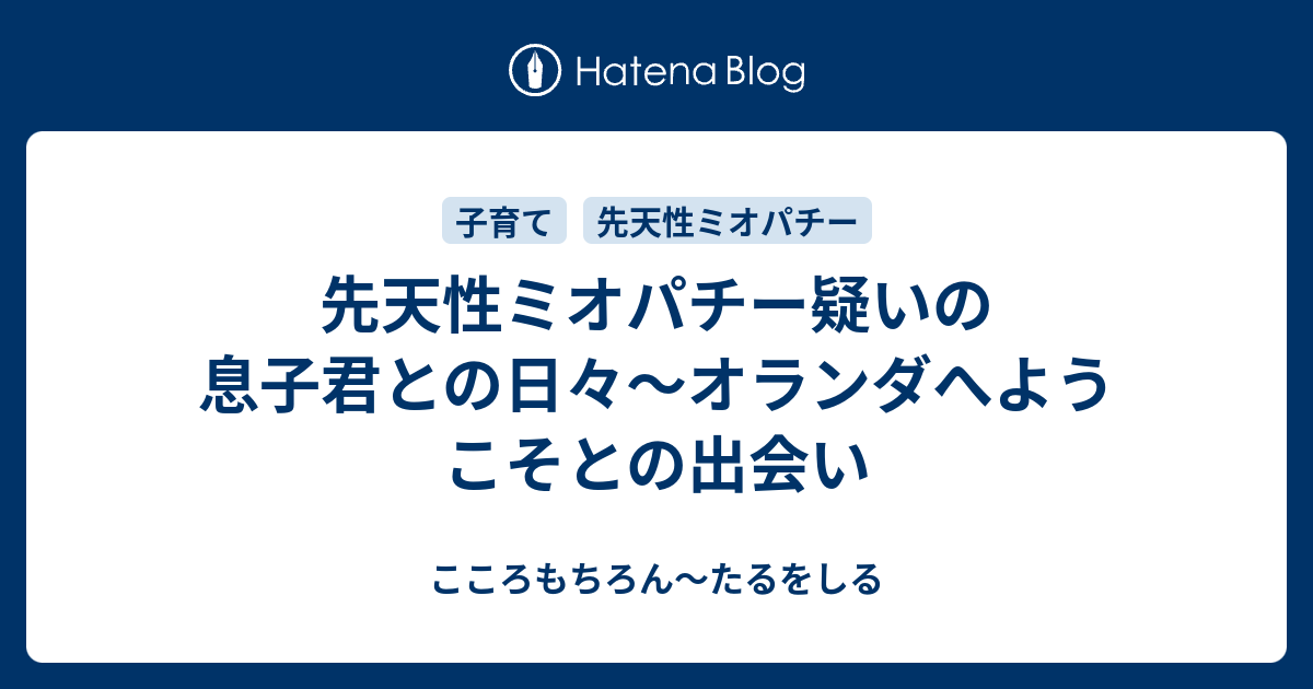 先天性ミオパチー疑いの息子君との日々 オランダへようこそとの出会い こころもちろん たるをしる