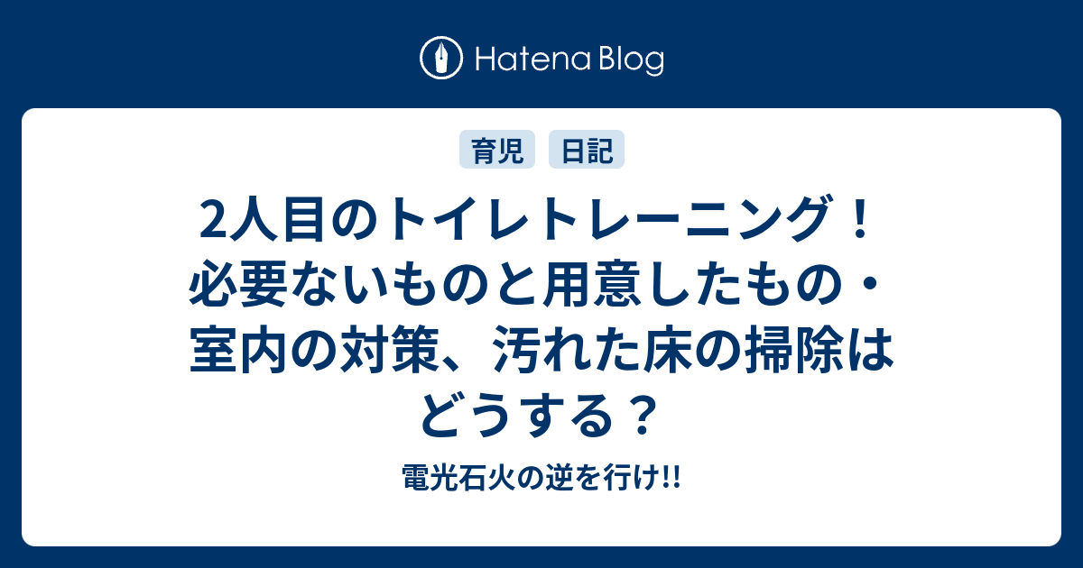 2人目のトイレトレーニング 必要ないものと用意したもの 室内の対策 汚れた床の掃除はどうする 電光石火の逆を行け