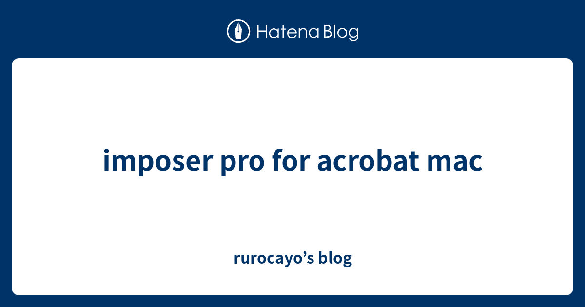 imposer pro for acrobat download mac