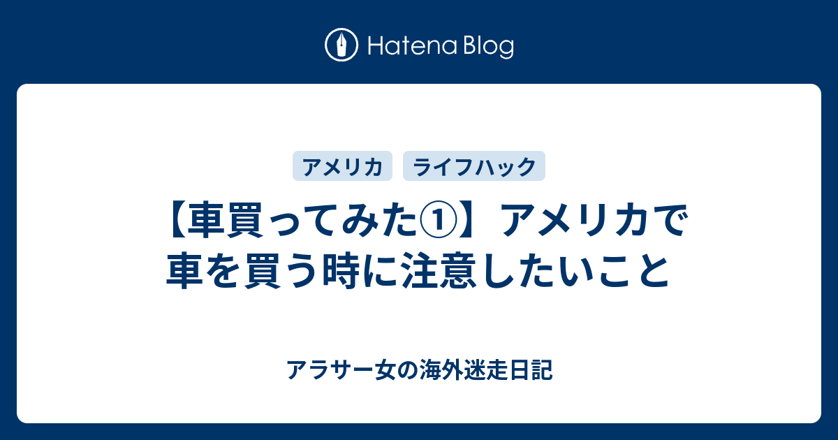 車買ってみた アメリカで車を買う時に注意したいこと アラサー女の海外迷走日記