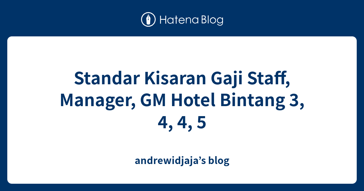 Gaji Pegawai Hotel Bintang 5