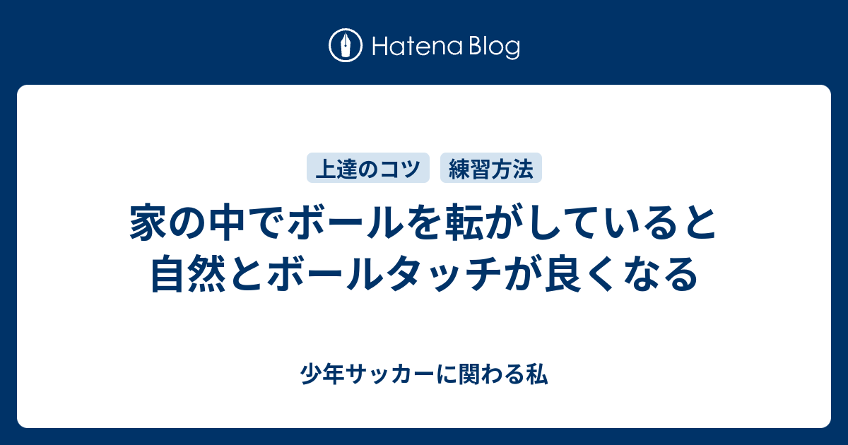 家の中でボールを転がしていると自然とボールタッチが良くなる 少年サッカーに関わる私