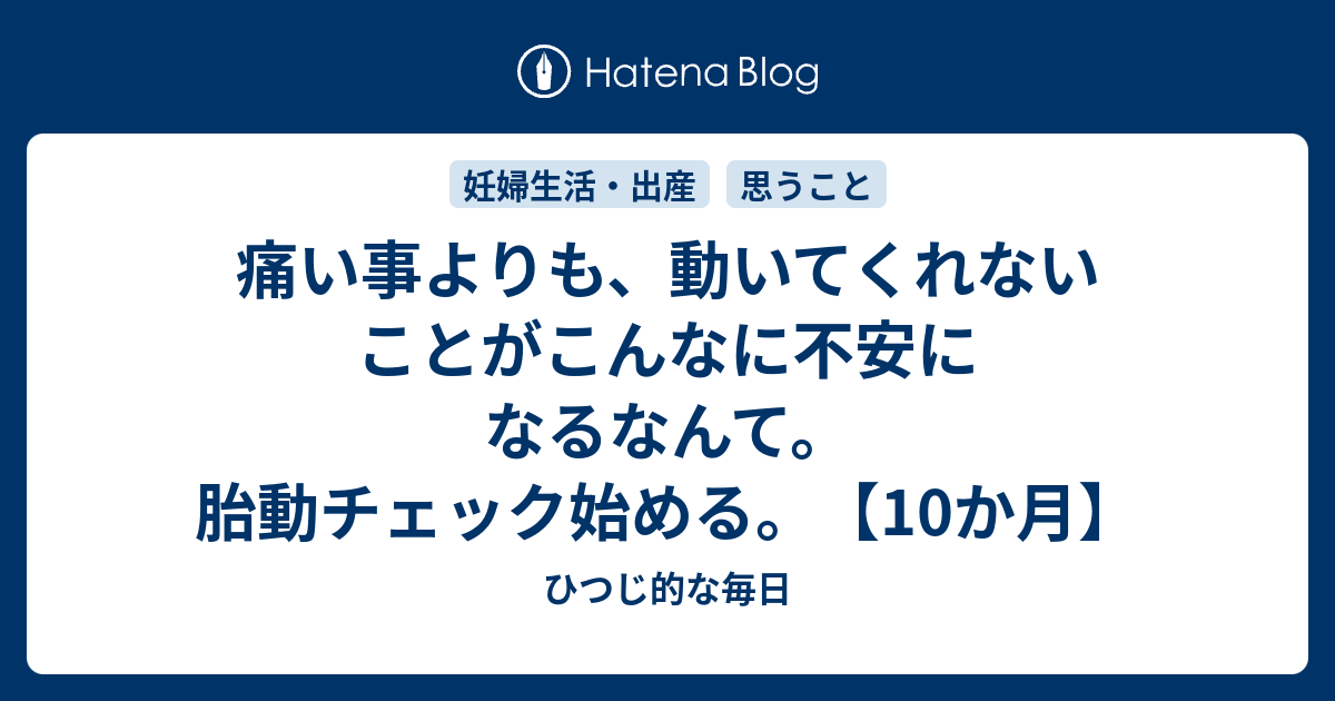 痛い事よりも 動いてくれないことがこんなに不安になるなんて 胎動チェック始める 10か月 ひつじ的な毎日