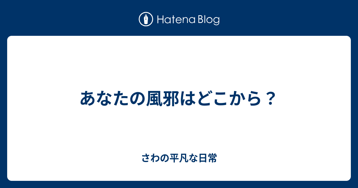 あなたの風邪はどこから さわの平凡な日常