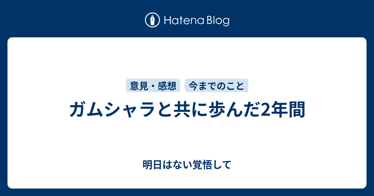 ガムシャラと共に歩んだ2年間 明日はない覚悟して