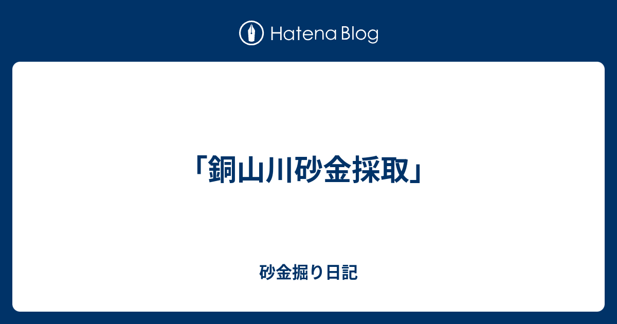 銅山川砂金採取 砂金掘り日記