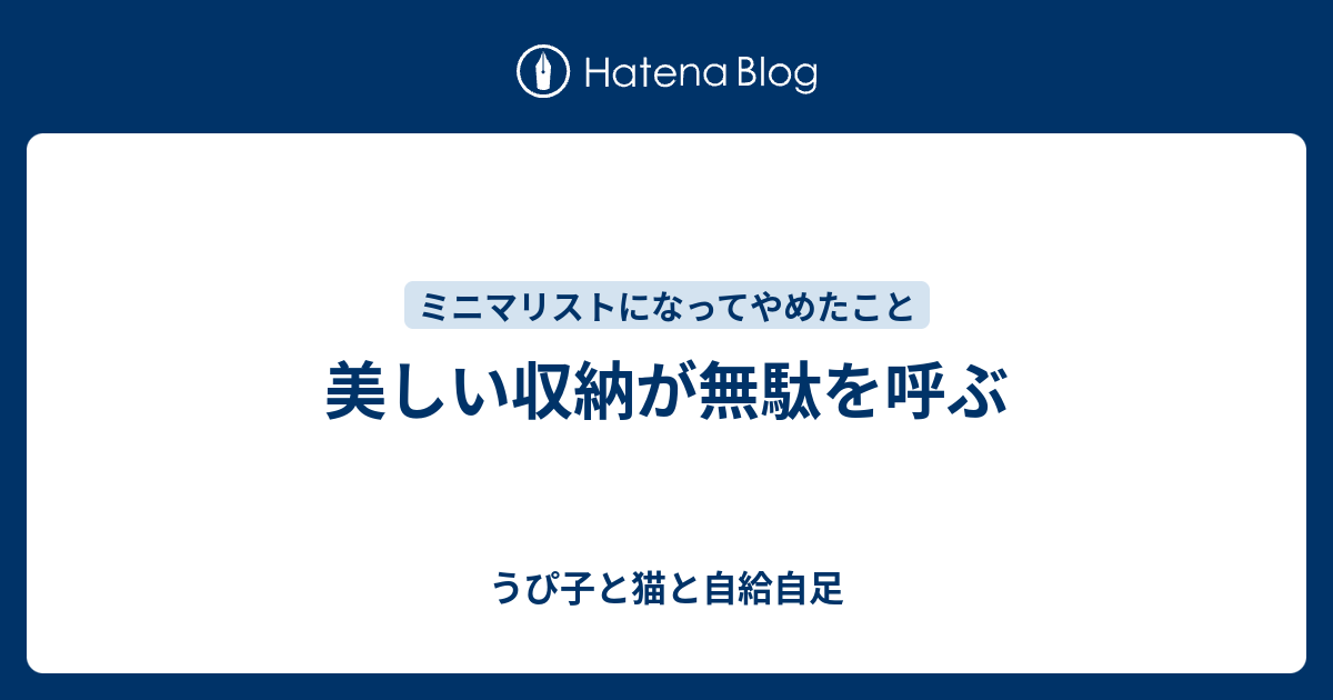 収納用品を買わない ミニマリストになってやめたこと うぴ子と猫のミニマルライフ