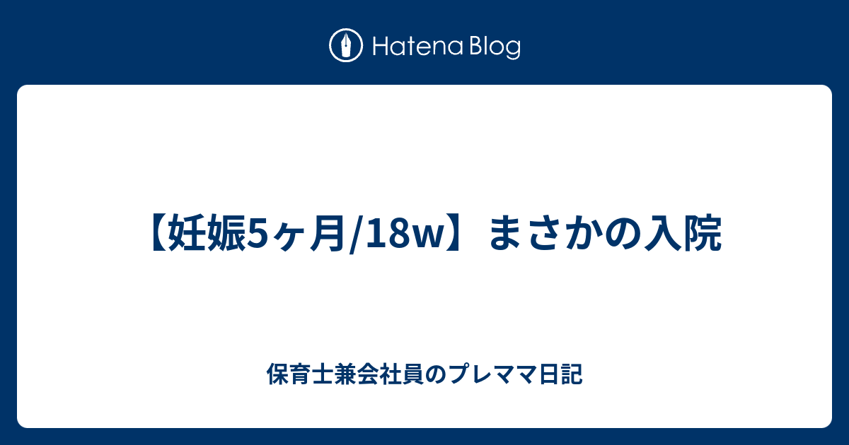 妊娠5ヶ月 18w まさかの入院 保育士兼会社員のプレママ日記