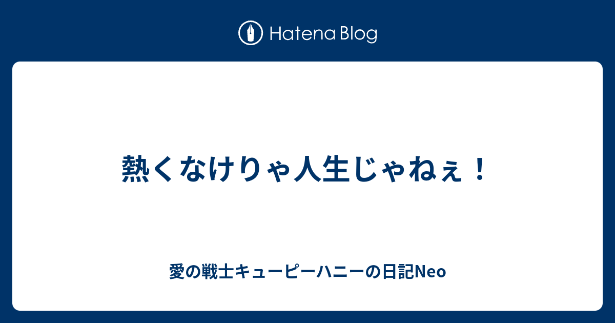 熱くなけりゃ人生じゃねぇ 愛の戦士キューピーハニーの日記neo