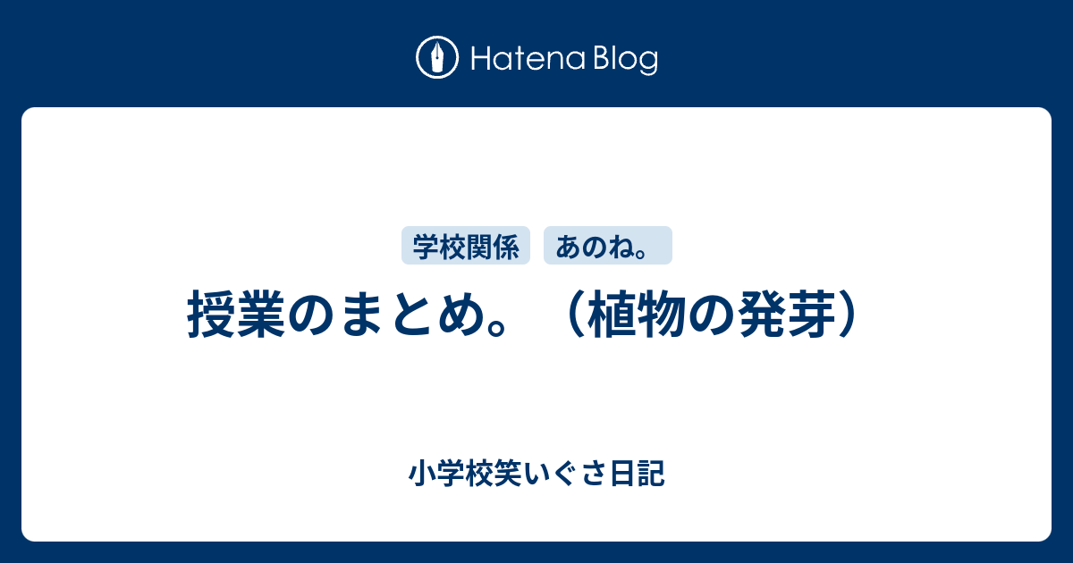 授業のまとめ 植物の発芽 小学校笑いぐさ日記